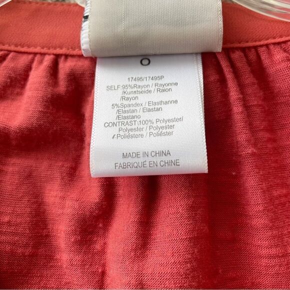 Dolan Left Coast Collection Pleated V-Neck Panel Slub Knit Top - Size XS - Picture 6 of 7